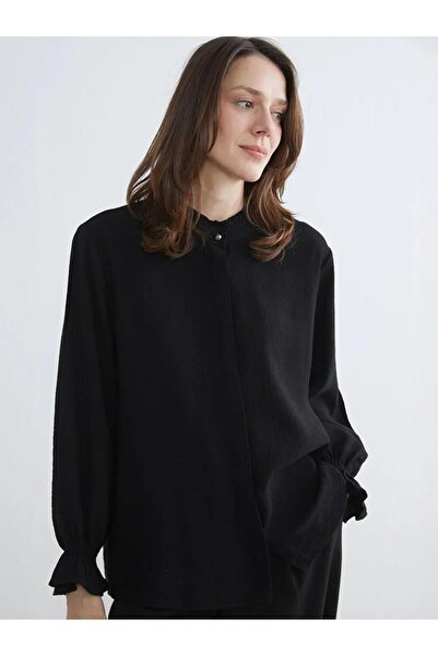 LC Waikiki Ruffled Collar Textured Women's Shirt (S6)