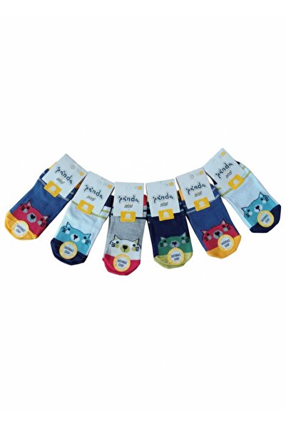 Panda 100% Cotton Non-Slip 6-Pack Children's Socks
