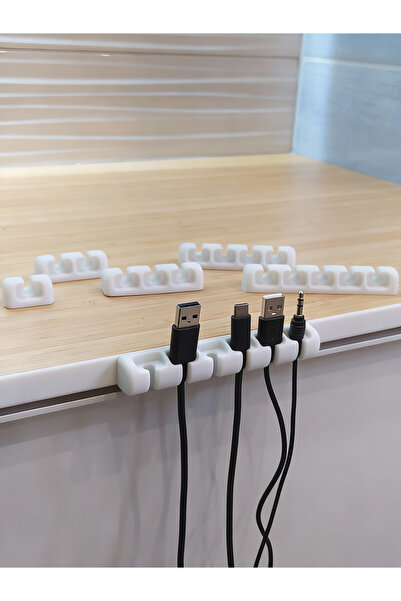 3D snaxx 2'li Masa Kenarı Kablo Düzenleyici ve Tutucu – Kaymaz Tasarım, Çoklu...