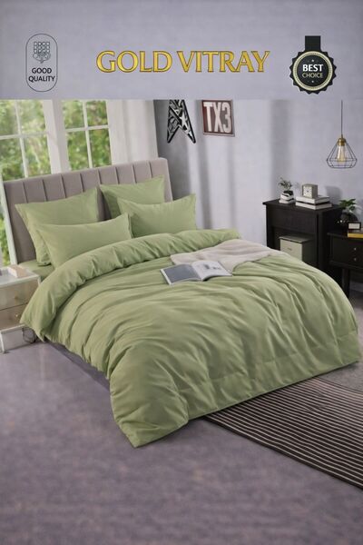 Gold Vitray Cotton linen, double bed, with sheet and pillowcases, 6 pieces