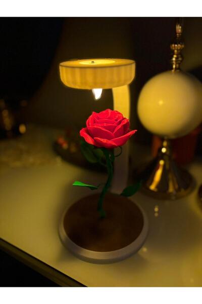 Butikİncebelli Dekoratif Gül Lamba - Ledli Masa Ambiyans Lambası - Sevgililer...