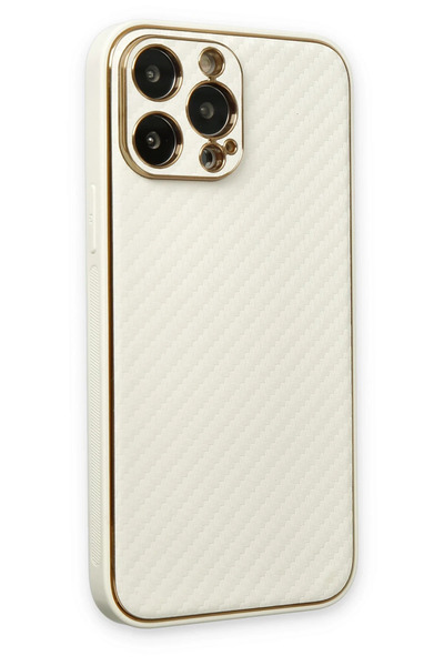 BALCI حافظة نيو فيس لهاتف ايفون 13 برو من السيليكون كوكو كربون - ابيض