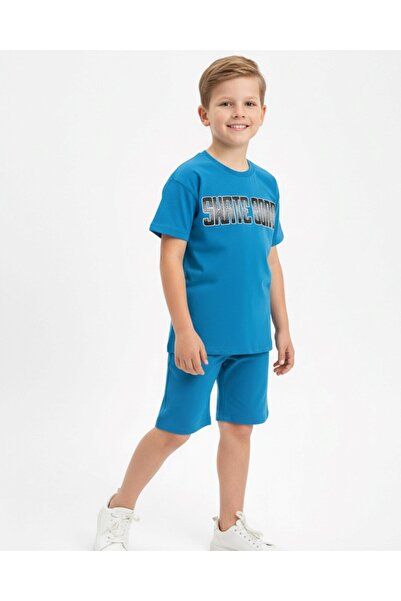 Ege Bebek Boy's Summer 2-Piece Top and Shorts Set with Printed Shorts for Age...