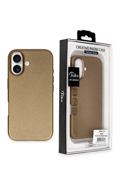 POYRAZ MARKET غطاء جلد وندر ماجسيف من جوكو لهاتف آيفون 16 - برونزي