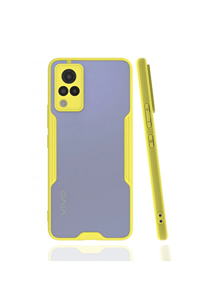 FREEDOM STOREE جراب Newface لهاتف Vivo V21 مصنوع من السيليكون البلاتيني - أصفر