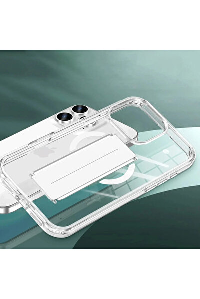 POYRAZ MARKET جراب Joko Iphone 16 Pro Max Alpha Magsafe مع غطاء حامل - شفاف