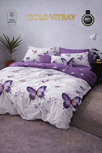 Gold Vitray Double bed linen set, 100% cotton