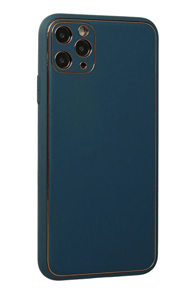 CT STONES نيوفايس حافظة آيفون 11 برو من جلد كوكو وغطاء سيليكون - أزرق