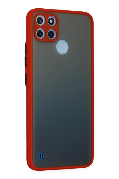 POYRAZ MARKET غطاء حماية سيليكون مونتريال لهاتف ريلمي C21Y من نيو فيس - أحمر