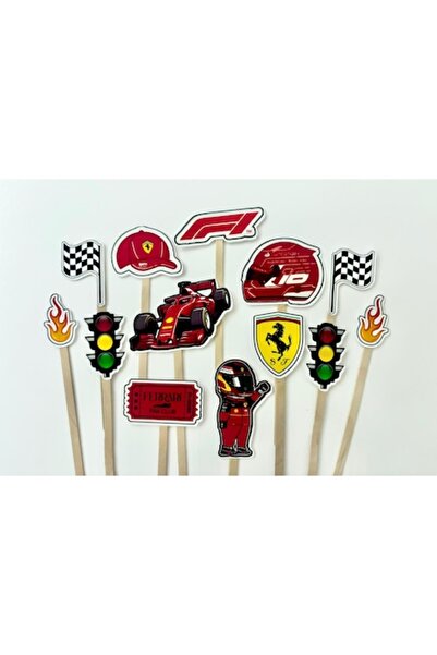DecoParty Ferrari Theme Cake Toppers Set