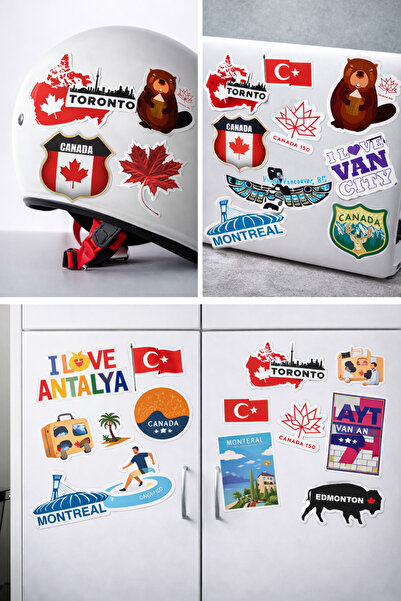 Limitless Design مجموعة ملصقات كندا مقاس 20×25 سم – ملصقات سفر ذات طابع تورون...