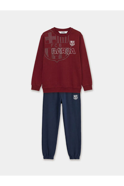 LC Waikiki Rmz Gi̇yi̇m Farki̇yla Fan Printed Boys' Tracksuit Set