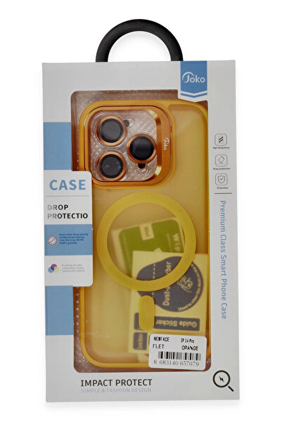 BALCI غطاء جوكي ايفون 14 برو فليت لينس ماجسيف - برتقالي