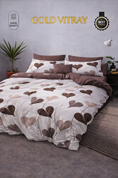 Gold Vitray Double bed linen set, 100% cotton