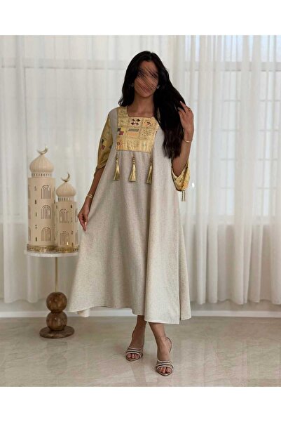 LITSHE Elegant Ramadan jalabiya with traditional gold embroidery