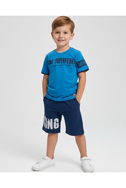 VOY KİDS SET DE TOP CU PANTALONI SCURT DE VARĂ IMPRIMAT SUPREM PENTRU BĂIEȚI ...