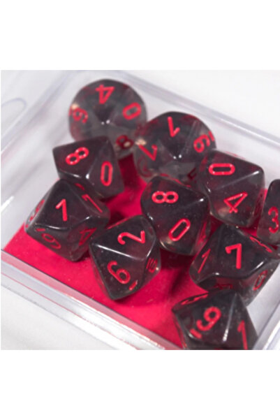 Chessex Translucent Polyhedral Tan d10 Set - Smoke/red