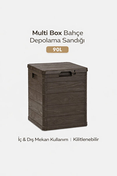 homenter Multi Box Bahçe Depolama Sandığı 90 L | Kilitlenebilir | İç & Dış Mekân
