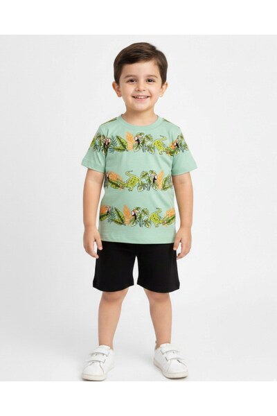 Ege Bebek DEČAČKI LETNJI ODEĆNIK SA ŠARA PAPAGAJA Single jersey GORNJI I DONJ...