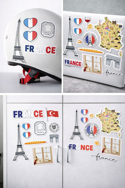 Limitless Design مجموعة ملصقات زخرفية ذات طابع فرنسي - باريس وفرنسا |   20×25 سم