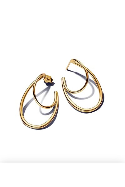 POSEİDONS JEWELLERY S925 Organil Şekilli Çift Halka Küpeler