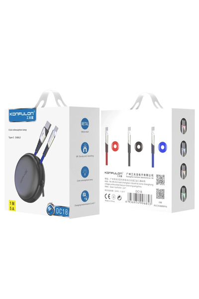 POYRAZ MARKET Konfulon Dc18 Type-C Cable 1m 5A - Blue