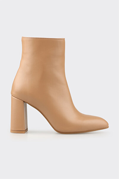 Elle Shoes Naturel Deri Kadın Klasik Bot