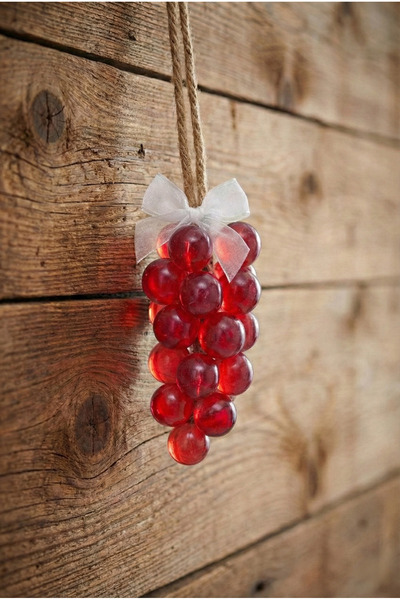 MKC STUDIO Dekoratif Kırmızı Üzüm Salkımı Şeklinde Şeffaf Sabun - Asılabilir ...