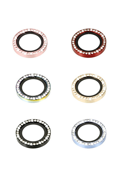 CT STONES عدسة كاميرا Newface iPhone 14 Diamond - أحمر