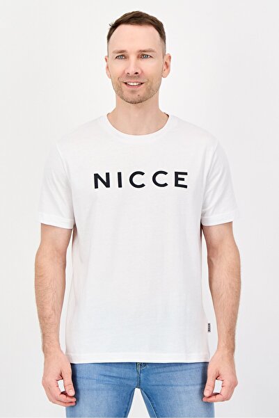 Nicce Men Crew Neck Short Sleeve Brand Logo T-Shirt, White