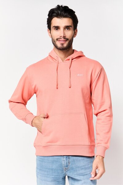 Vans Men Embroidered Logo Long Sleeve Hoodie, Pink