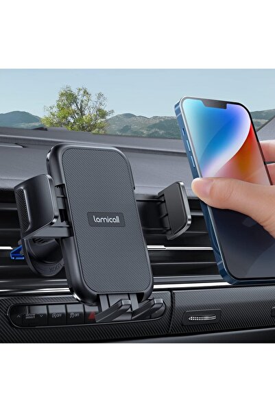 Generic حامل هاتف للسيارة من لاميكال، مزود بمشبك عريض وخطاف معدني، يُثبّت على...