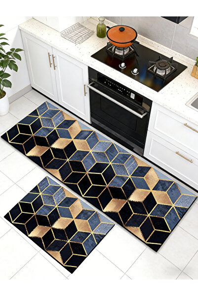 Generic سجادة أرضية للمطبخ، 40 × 120 سم / 16 × 47 بوصة، سجادة بنمط هندسي ثلاث...