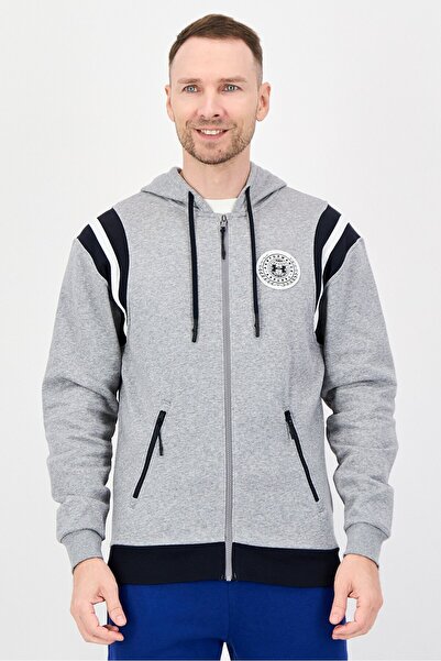 Under Armour Men Loose Fit Long Sleeve Outdoor Hoodie, Heather Grey