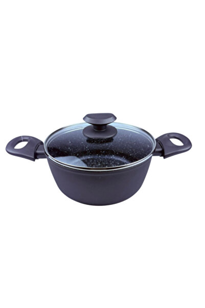 Ambition Granite Pot with Non-Stick Coating and Glass Lid – 20 cm