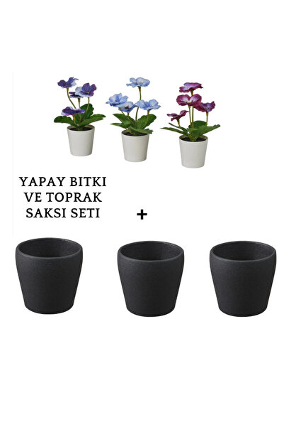 IKEA 3 PERSILLADE Kobalt plava kom FEJKA set od 3 veštačke biljke, višebojne,...