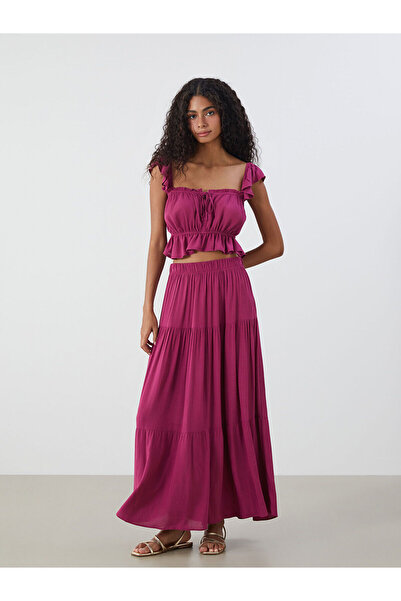 LC Waikiki Özmarka Νέα Σεζόν Πλισέ Φούστα με Ελαστική Μέση