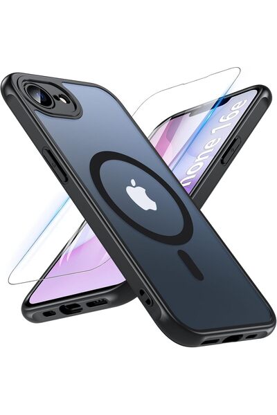 Generic جراب مغناطيسي وواقي شاشة لهاتف آيفون 16e، مصنوع من مادة TPU+PC المقاو...