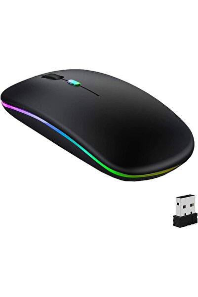 Generic ماوس لاسلكي بتقنية بلوتوث من أنيوي، مزود بإضاءة LED رفيعة، ثنائي الوض...