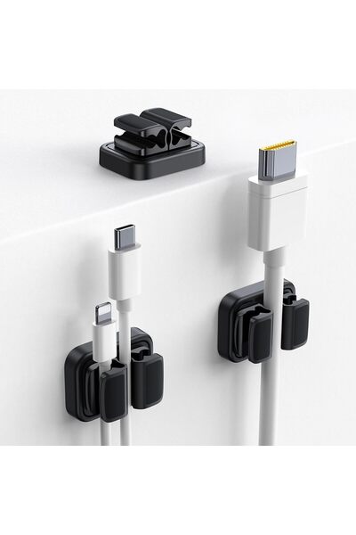 Generic حامل مشبك زنبركي لتنظيم أسلاك لاميكال - [مشبك صغير واحد يحمل 3 أسلاك]...