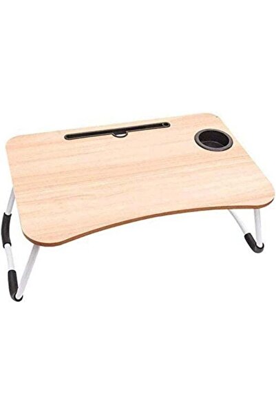 Generic Foldable Laptop Table, Brown/White, 60x40cm Premium Design and Premiu...