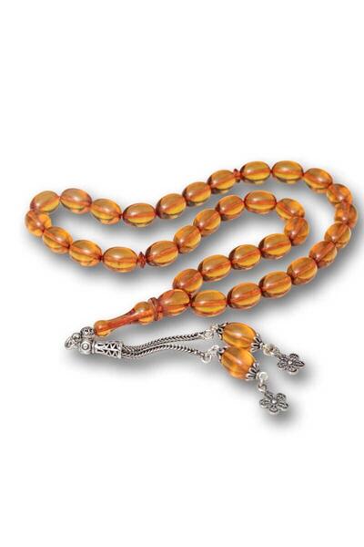 Inure Jewelry Mărgele de rugăciune de chihlimbar de foc cu ciucuri argintii