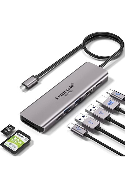 Generic محطة إرساء Lemorele 7 في 1 USB-C بدقة 4K 60Hz HDMI Dongle، شحن سريع 1...