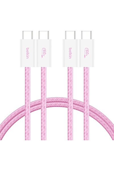 Generic كابل Belkin المضفر USB-C إلى USB-C، عبوة من قطعتين، بطول 5 أقدام، وقو...