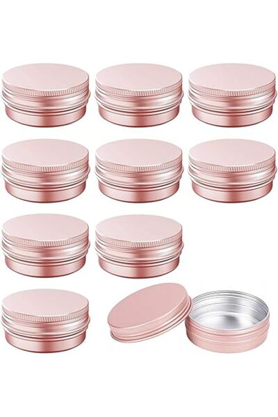 Generics Pack of 10 Empty Cream Jar, 60ml Aluminum Travel Jars, Metal Tin Con...