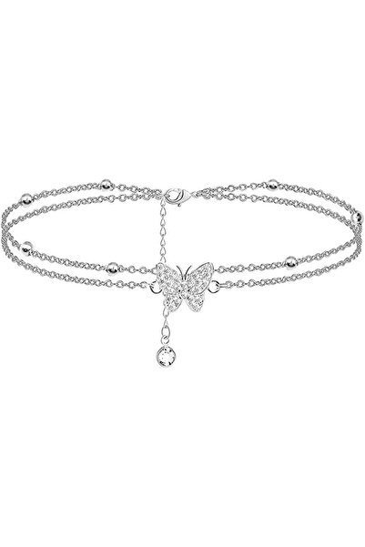 Generic خلخال نسائي متعدد الطبقات ومطلي بالذهب، بتصميم سلسلة أنيقة للنساء