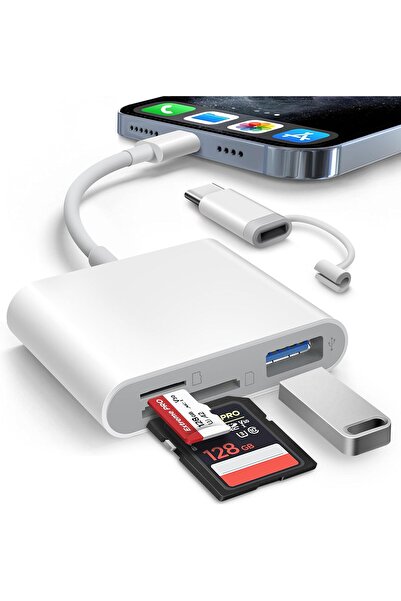 Generic SD Card Reader for iPhone iPad Built-in Lightening & USB-C Dual Conne...