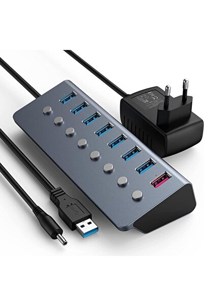 Generic SCHITEC USB 3.0 Hub Active 8 Ports, USB Splitter Adapter with Power S...