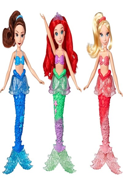 DİSNEY PRİNCESS Ariel and Sisters Fashion Dolls, 3 Pack of Mermaid Dolls with...