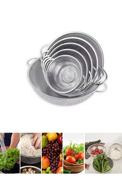 REFAN مجموعة من 6 مصافي حوض فضية اللون، 25.5 سم